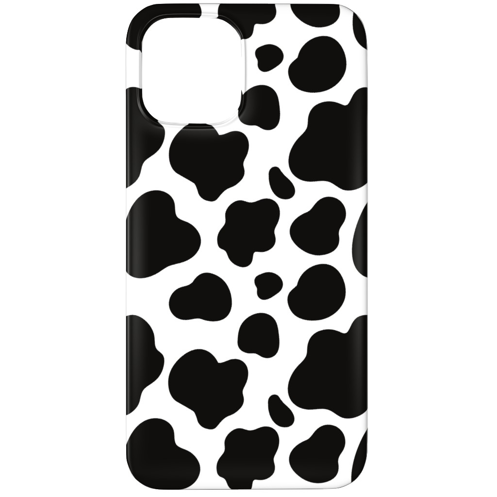 Cow Spots Pattern - Black on White Phone Case, Slim Case, Matte, iPhone 11 Pro, Black, Black