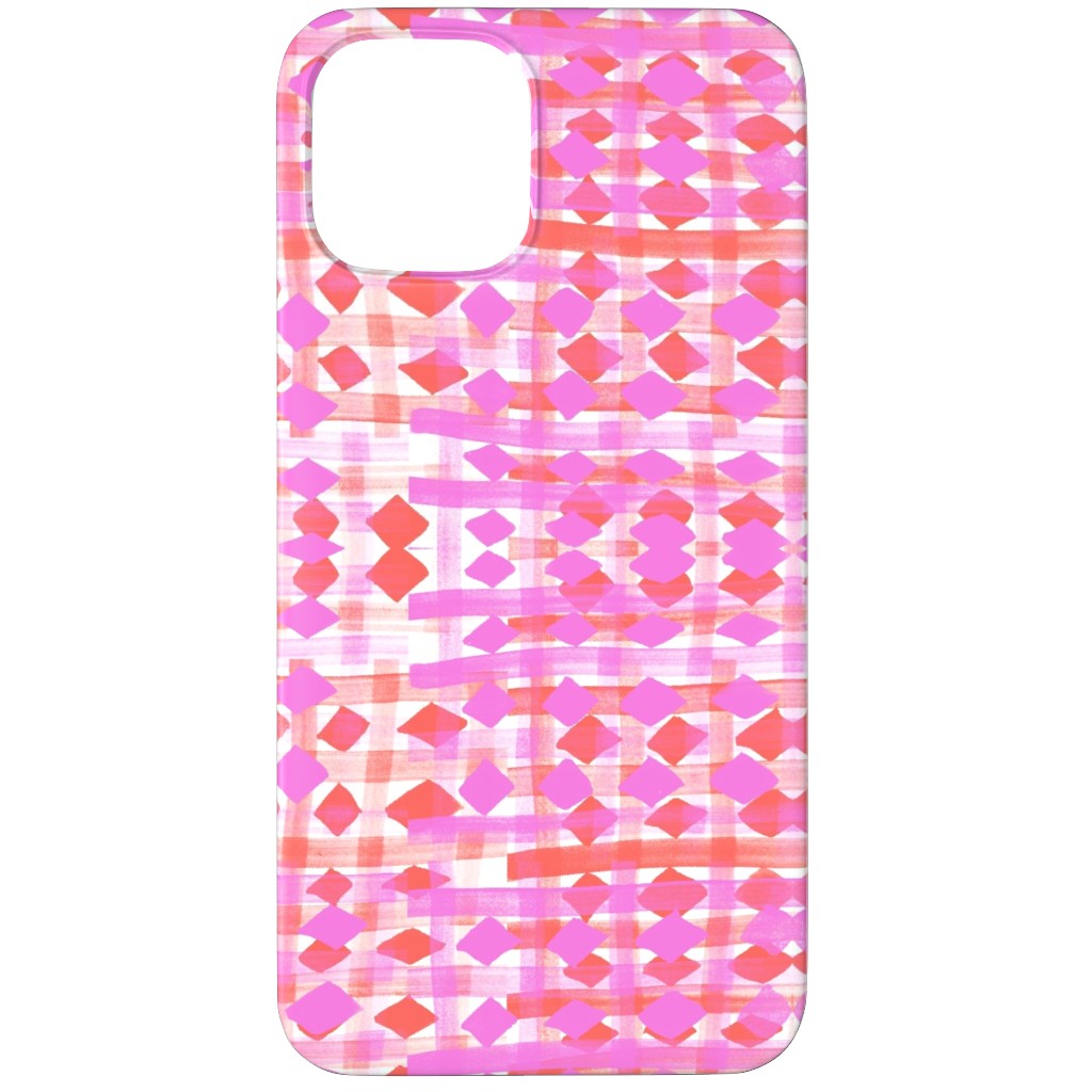 Brush Stripes Geometric - Pink Phone Case, Slim Case, Matte, iPhone 11 Pro, Pink, Bright Pink