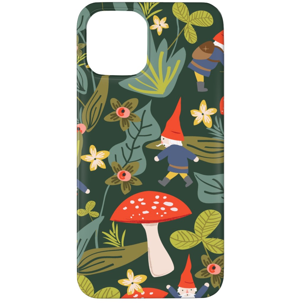 Woodland Gnomes & Mushrooms - Green Phone Case, Slim Case, Matte, iPhone 11 Pro, Green