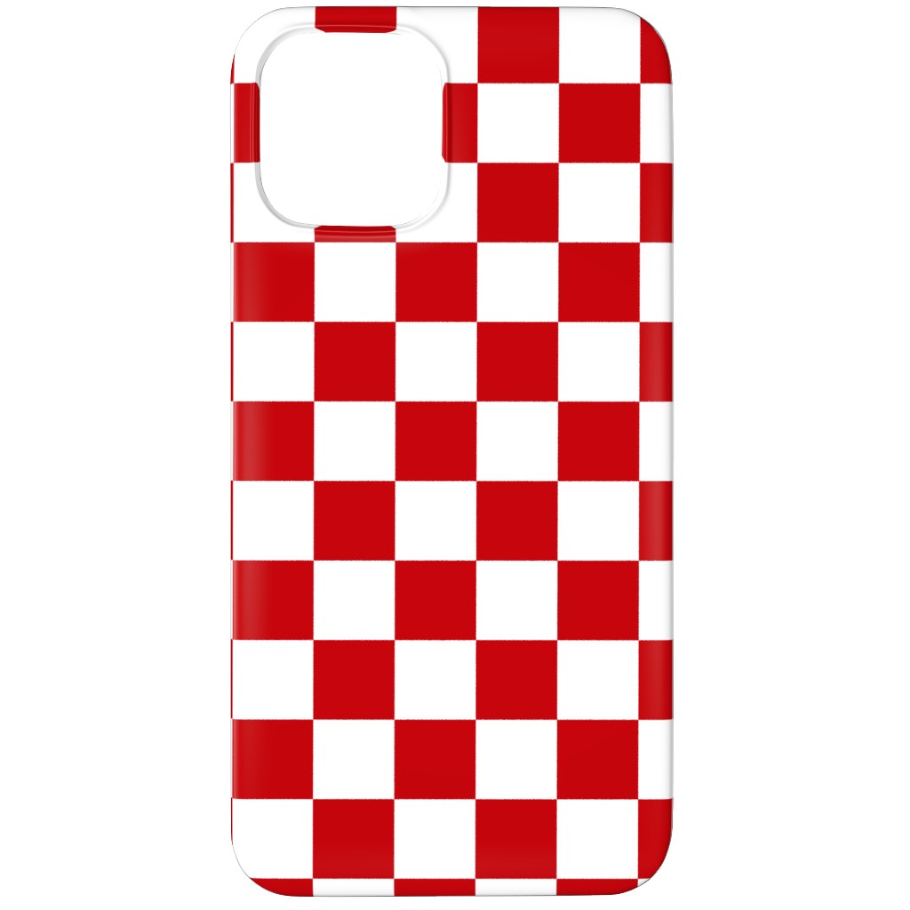 Checkerboard - Red and White Phone Case, Slim Case, Matte, iPhone 11 Pro, Red