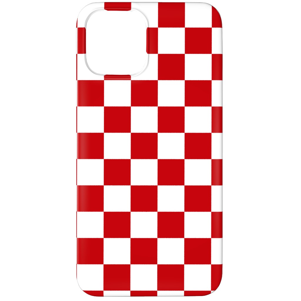 Checkerboard - Red and White Phone Case, Slim Case, Matte, iPhone 11 Pro, Red, Red