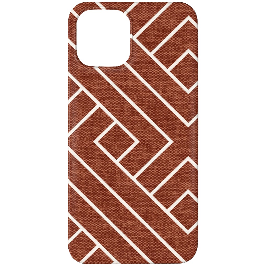 Cadence Geometric Weave - Rust Phone Case, Slim Case, Matte, iPhone 11 Pro, Red