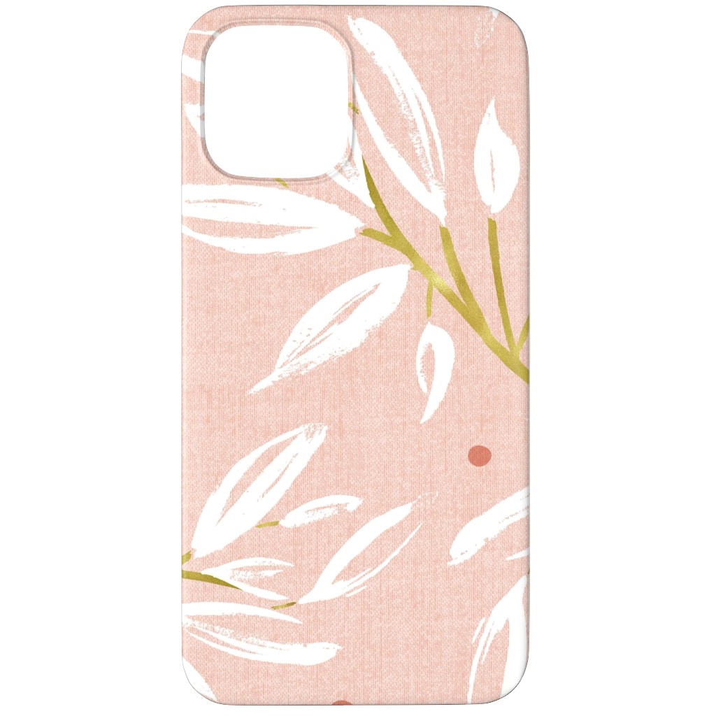 Zen - Gilded Leaves - Blush Pink Large Phone Case, Slim Case, Matte, iPhone 11 Pro, Pink