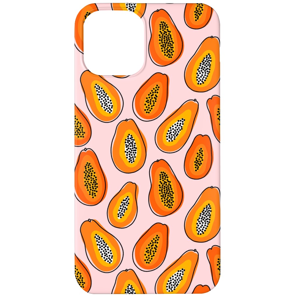 Abstract Papayas - Pink Phone Case, Silicone Liner Case, Matte, iPhone 11, Pink, Bright Pink