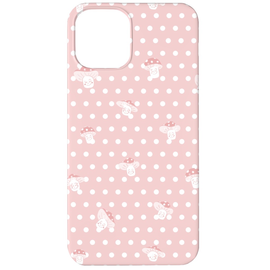Mushroom and Dots - Pink Phone Case, Silicone Liner Case, Matte, iPhone 11, Pink