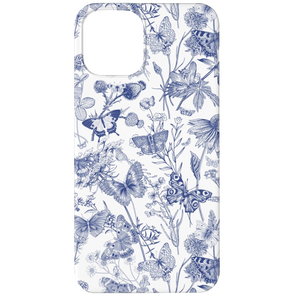 Butterflies and Wild Flowers Phone Case, Silicone Liner Case, Matte, iPhone 11, Blue