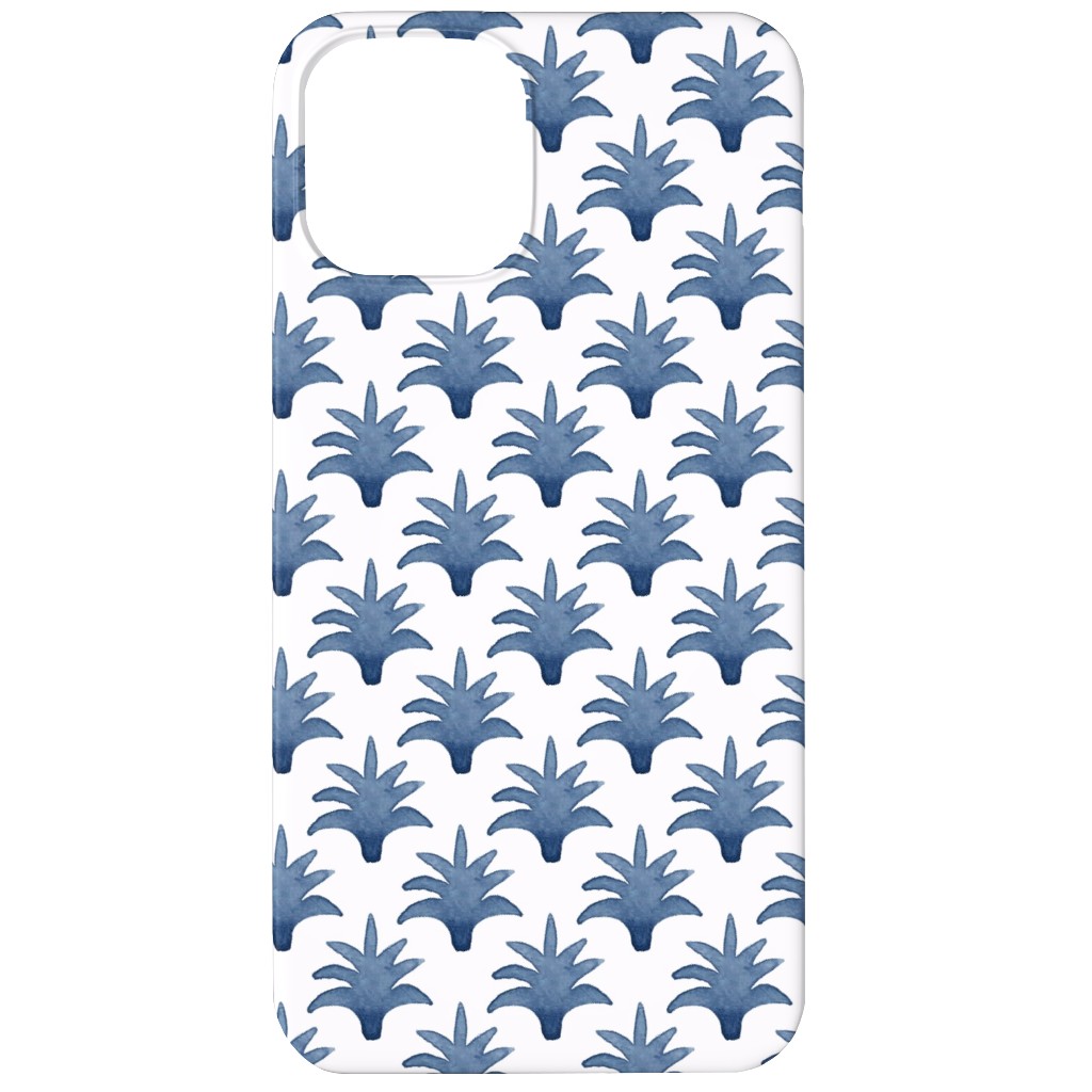 Pinecone - Indigo on Cream Phone Case, Silicone Liner Case, Matte, iPhone 11, Blue, True Blue