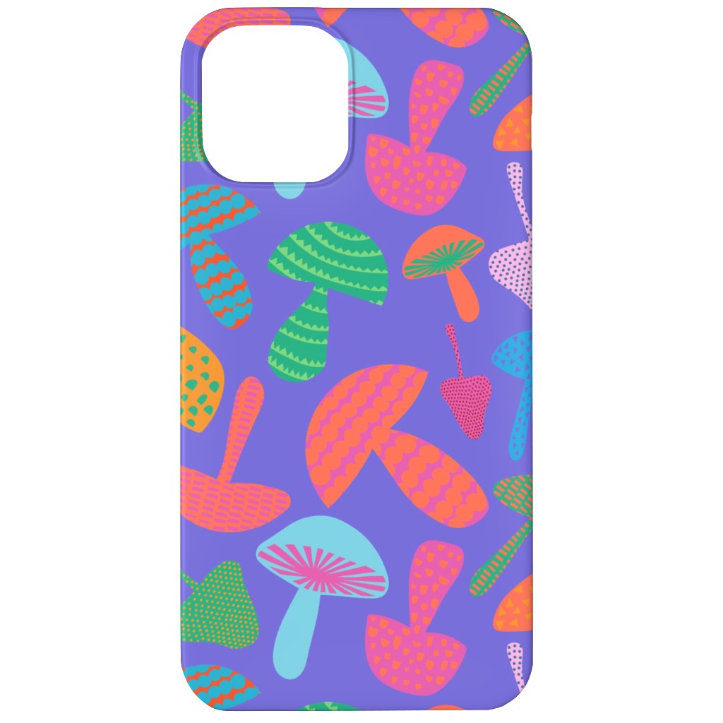 Mushroom Tossed - Bold Phone Case, Silicone Liner Case, Matte, iPhone 11, Purple