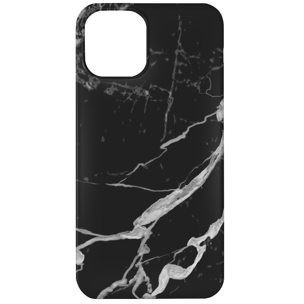 Faux Marble - Black Phone Case, Silicone Liner Case, Matte, iPhone 11, Black, Black