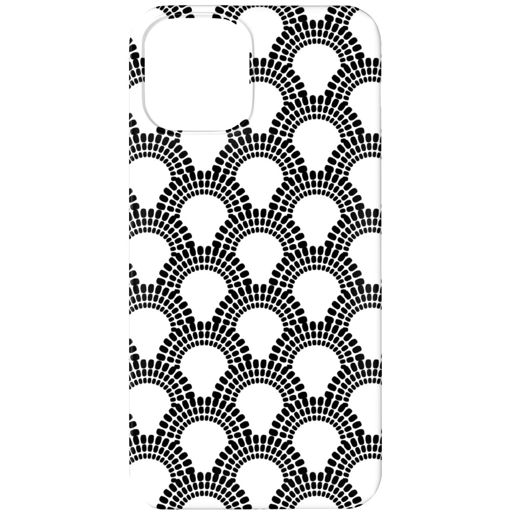 Scallops - Black and White Phone Case, Silicone Liner Case, Matte, iPhone 11, Black