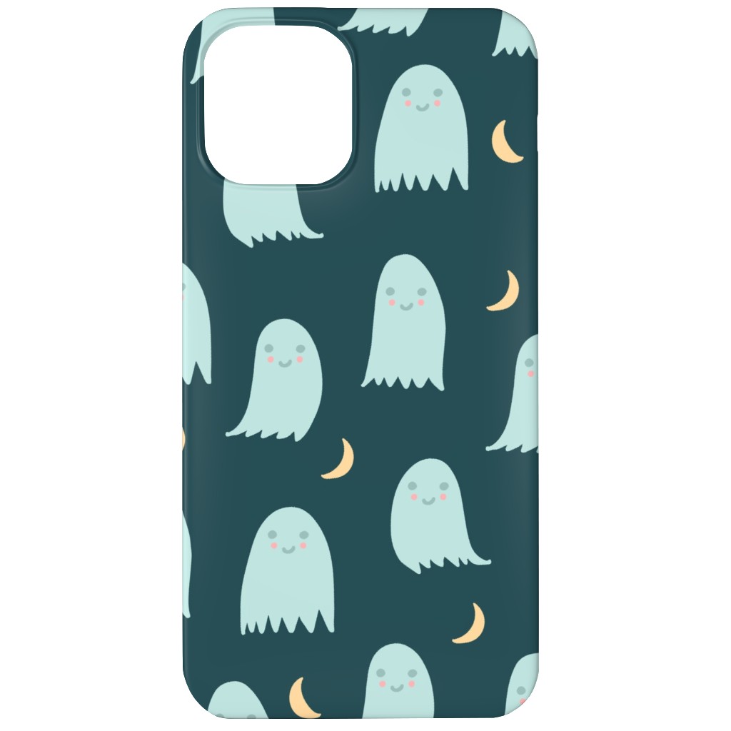 Cute Halloween Ghosts Phone Case, Silicone Liner Case, Matte, iPhone 11, Green