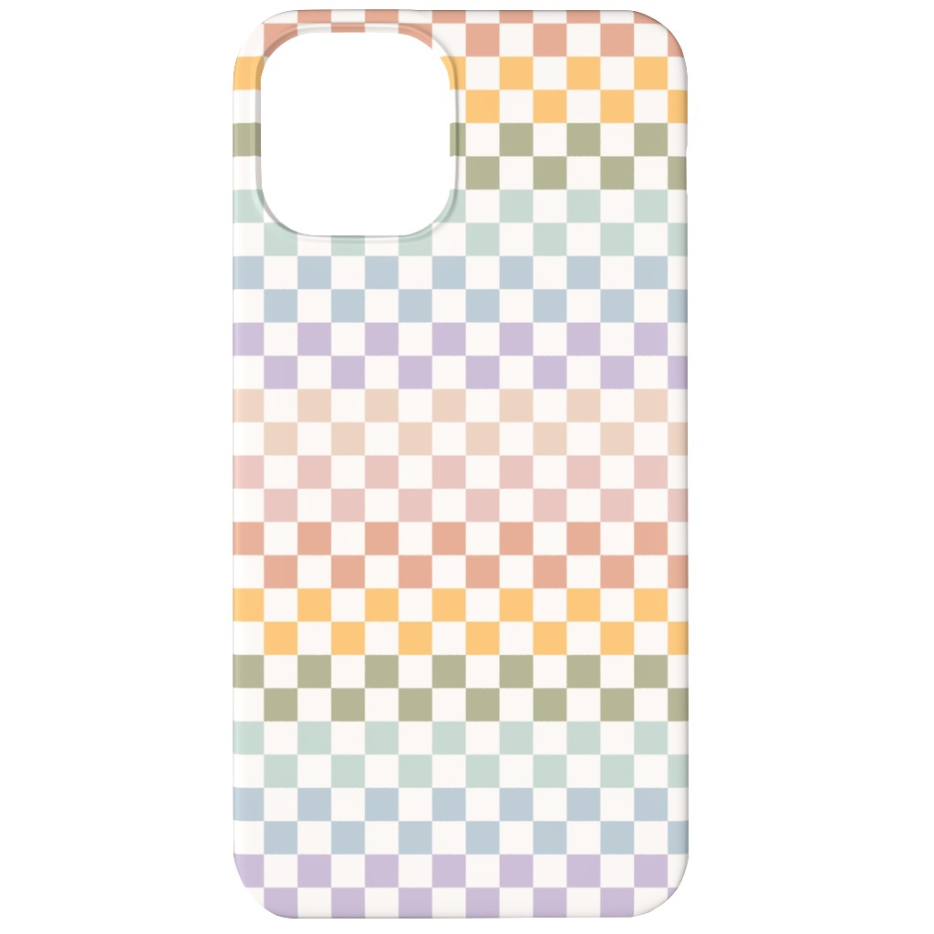 Boho Rainbow Checks Plaid - Multi Phone Case, Silicone Liner Case, Matte, iPhone 11, Multicolor