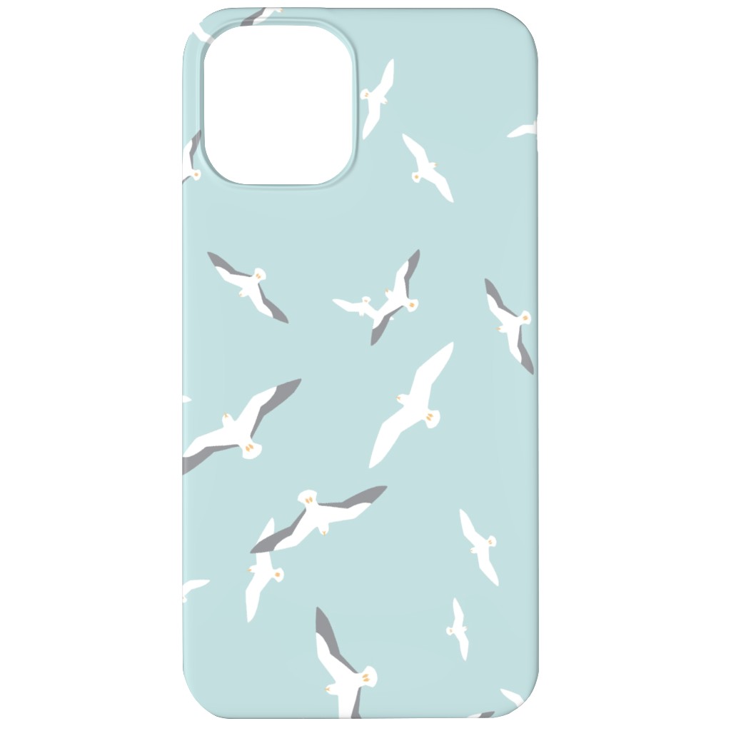 Flying Seagulls - Blue Phone Case, Silicone Liner Case, Matte, iPhone 11, Blue, True Blue