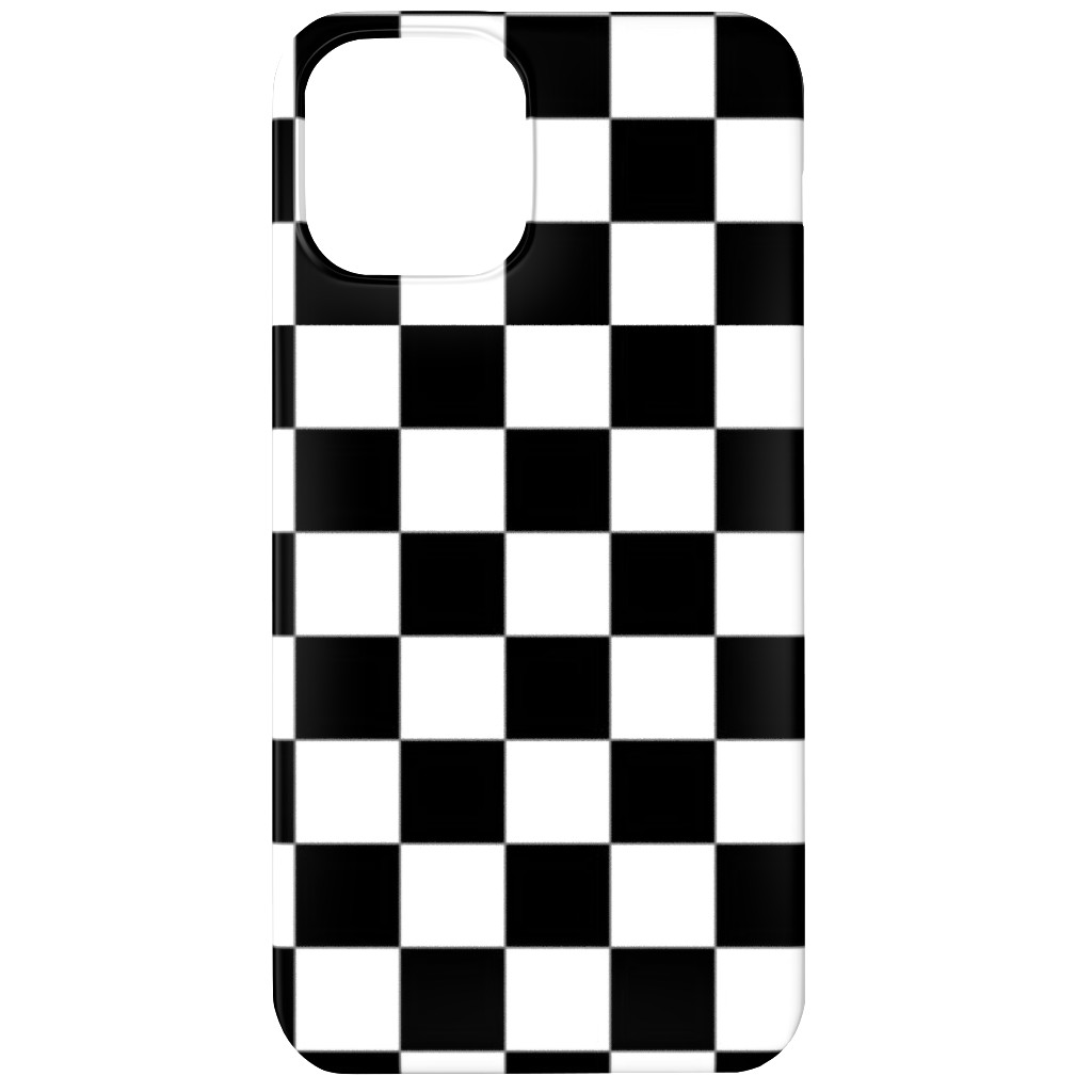 Checker - Black and White Phone Case, Silicone Liner Case, Matte, iPhone 11, Black
