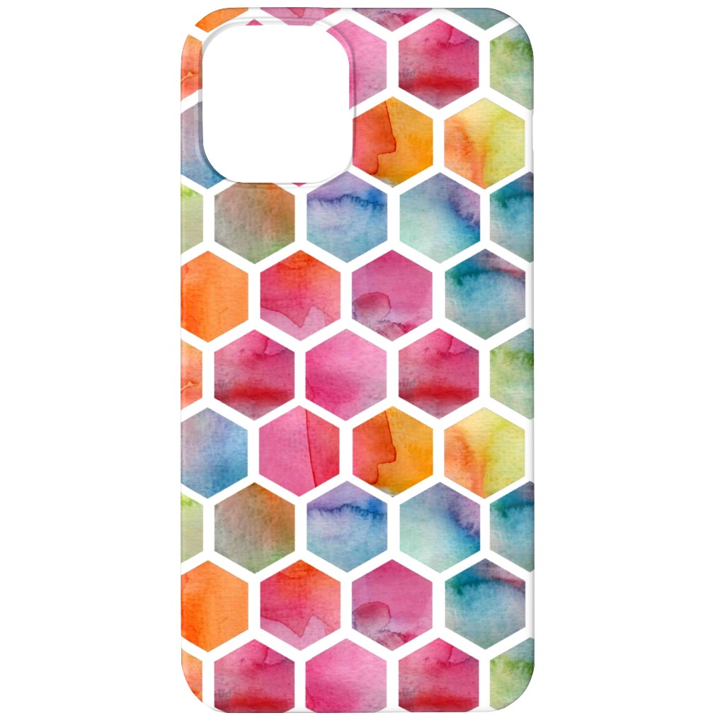 Watercolour Hexagons - Multi Phone Case, Silicone Liner Case, Matte, iPhone 11, Multicolor