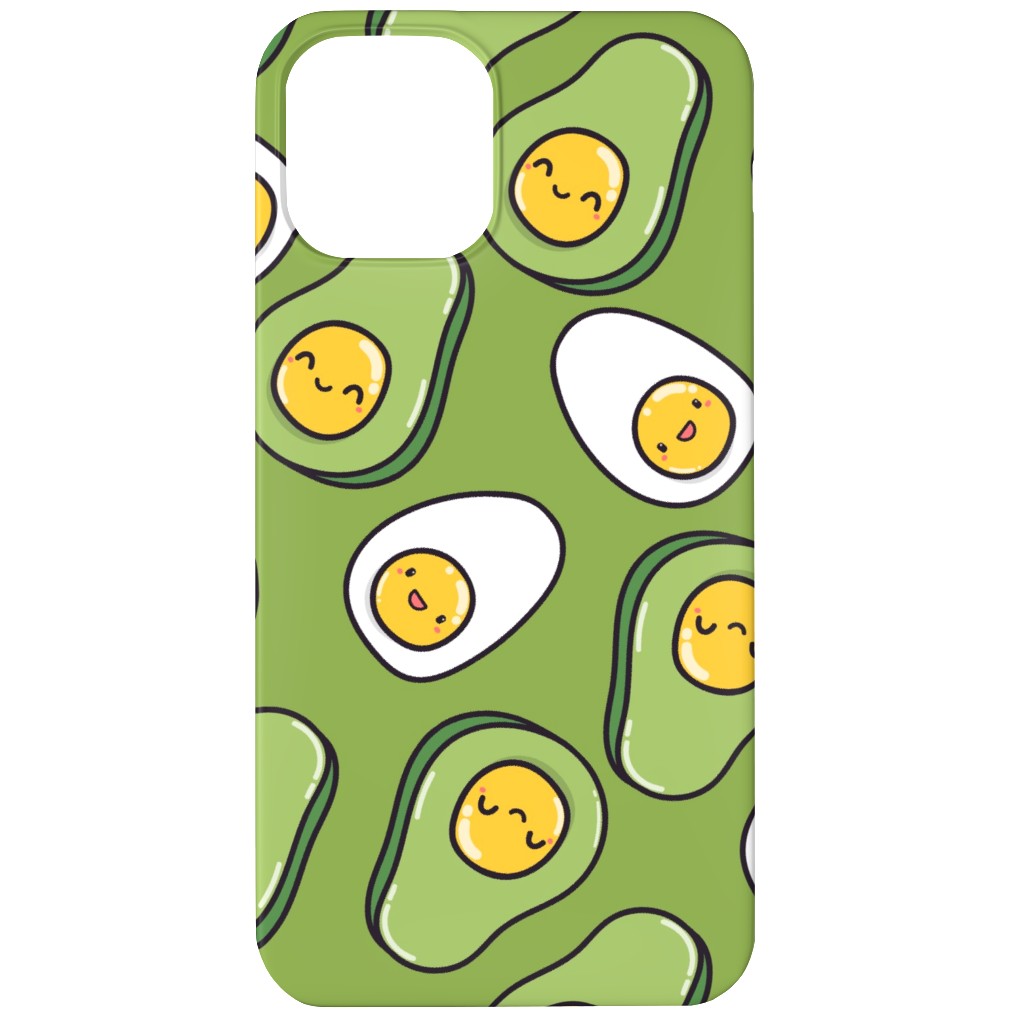 Cute Egg and Avocado - Green Phone Case, Silicone Liner Case, Matte, iPhone 11, Green
