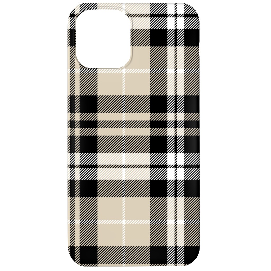 Fall Plaid Phone Case, Silicone Liner Case, Matte, iPhone 11, Beige, Black