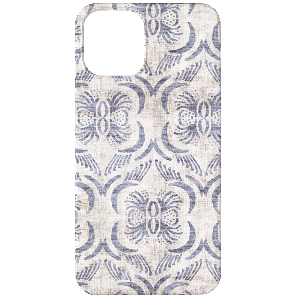 French Linen Geo Floral Phone Case, Silicone Liner Case, Matte, iPhone 11, Gray, Gray