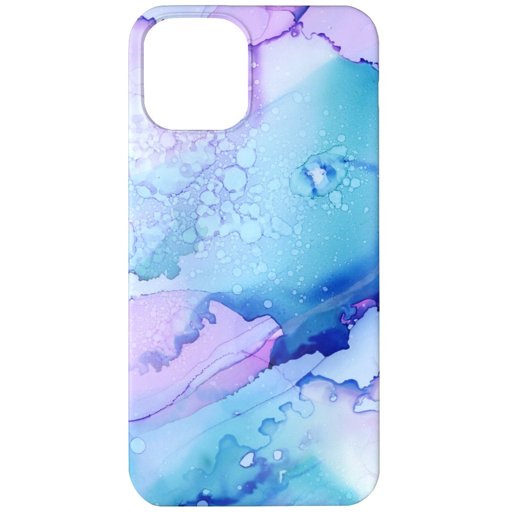 Watercolor Waves - Blue and Purple Phone Case, Silicone Liner Case, Matte, iPhone 11, Blue