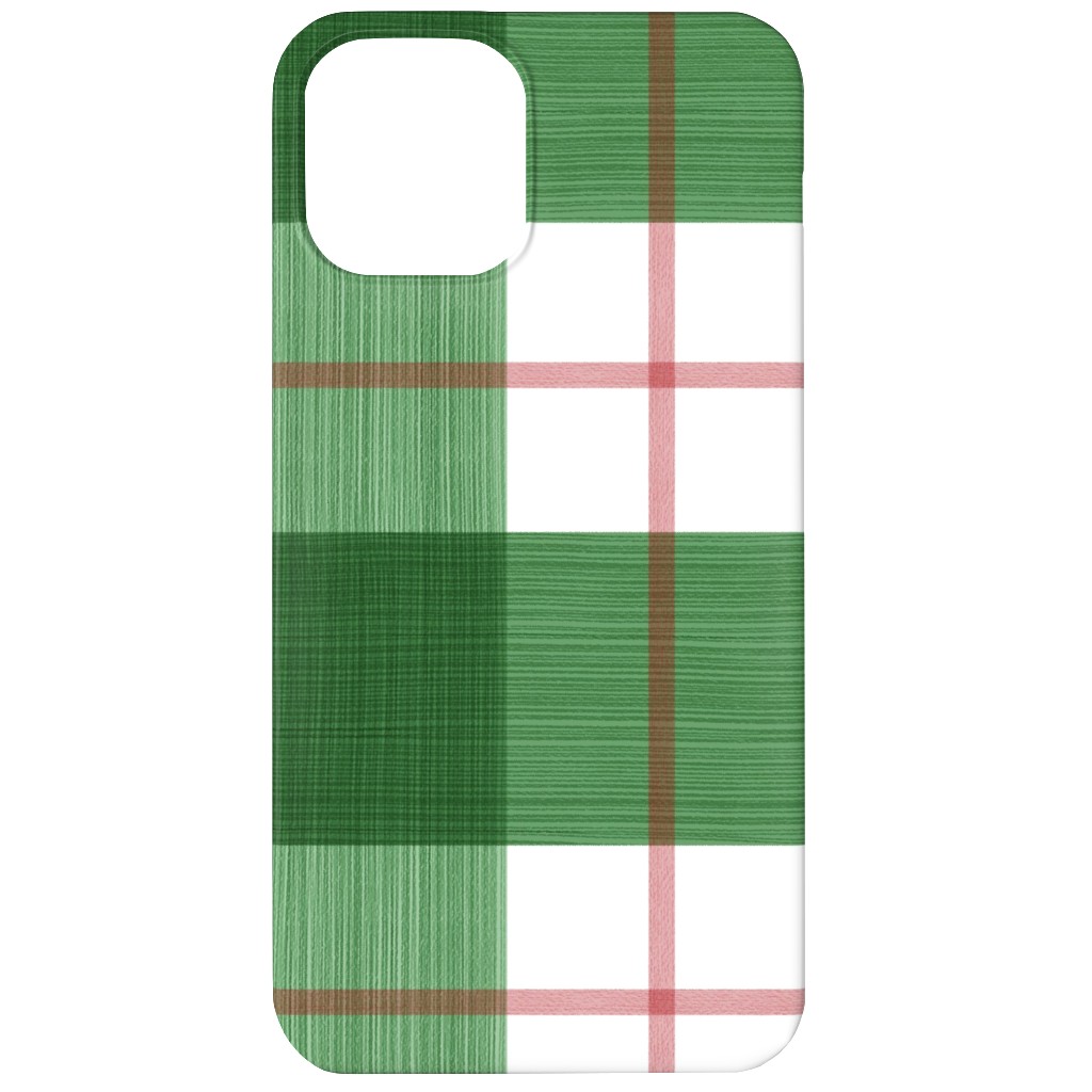 Double Plaid Phone Case, Silicone Liner Case, Matte, iPhone 11, Green