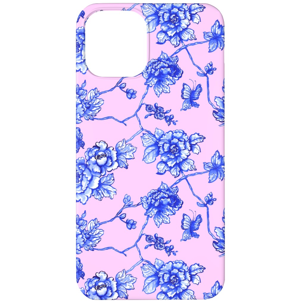 Chinoiserie Floral - Blush Phone Case, Silicone Liner Case, Matte, iPhone 11, Pink