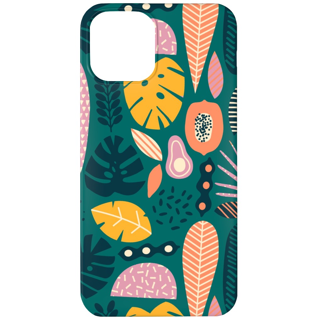 Retro Tropical Pattern Phone Case, Silicone Liner Case, Matte, iPhone 11, Multicolor