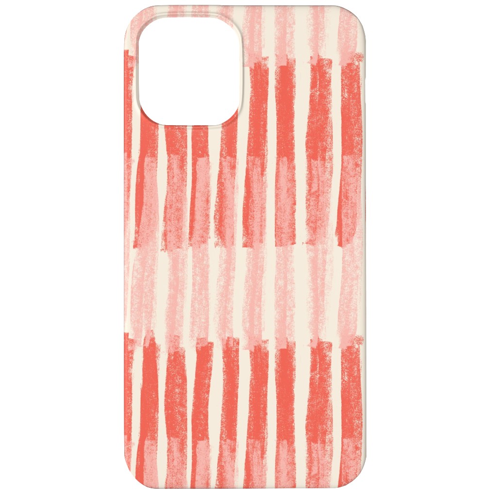 Strips - Coral Phone Case, Silicone Liner Case, Matte, iPhone 11, Pink, Bright Pink