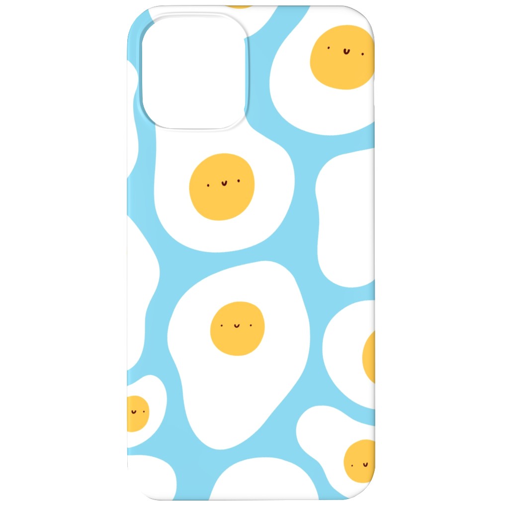 Cute Fried Eggs - Blue Phone Case, Silicone Liner Case, Matte, iPhone 11, Blue, True Blue