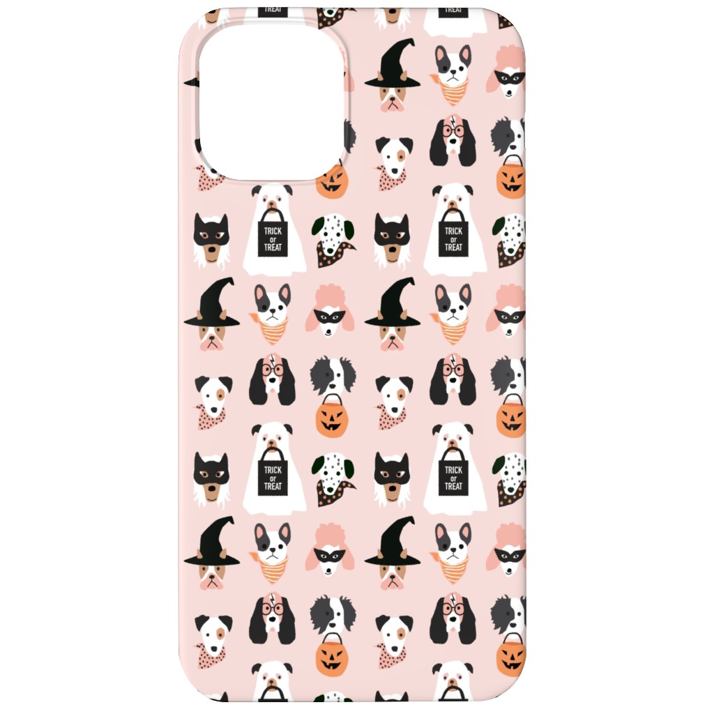 Halloween Puppies on Pink Phone Case, Silicone Liner Case, Matte, iPhone 11, Pink, Bright Pink