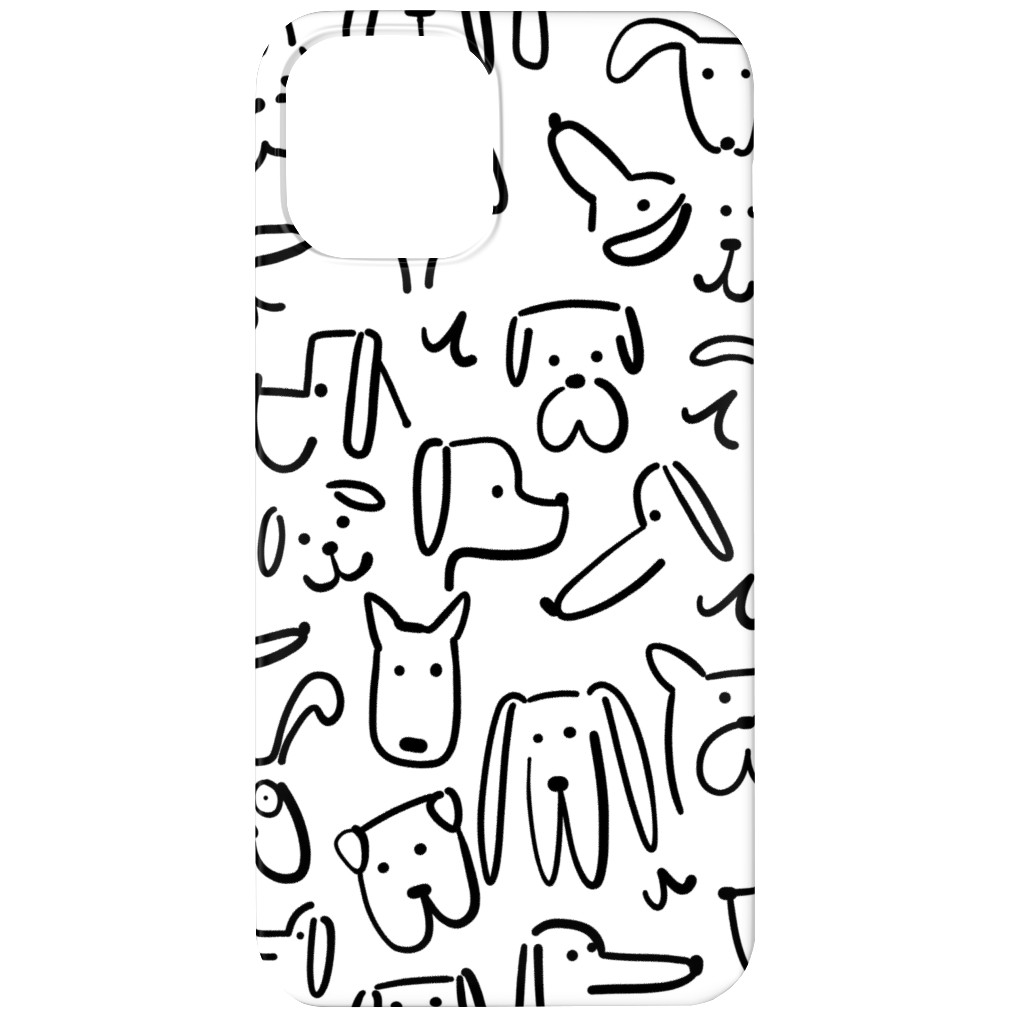 Playful Pups - Black and White Phone Case, Silicone Liner Case, Matte, iPhone 11, White