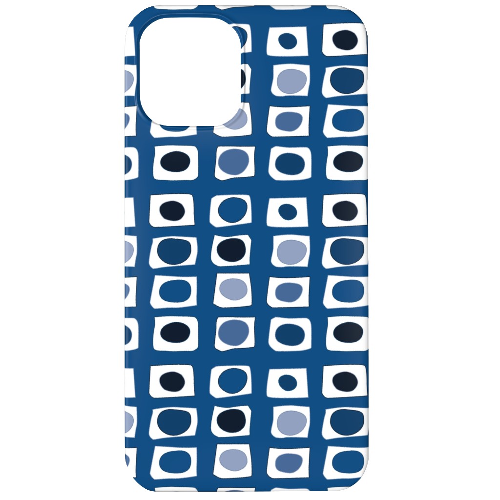 Little White Rectangles - Classic Blue Phone Case, Silicone Liner Case, Matte, iPhone 11, Blue