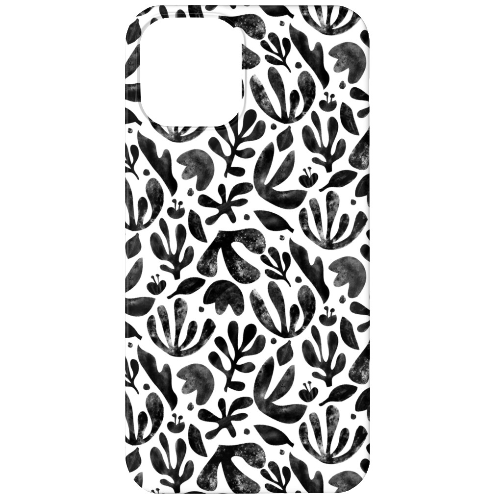 Flower Cutouts - Neutral Phone Case, Silicone Liner Case, Matte, iPhone 11, Black