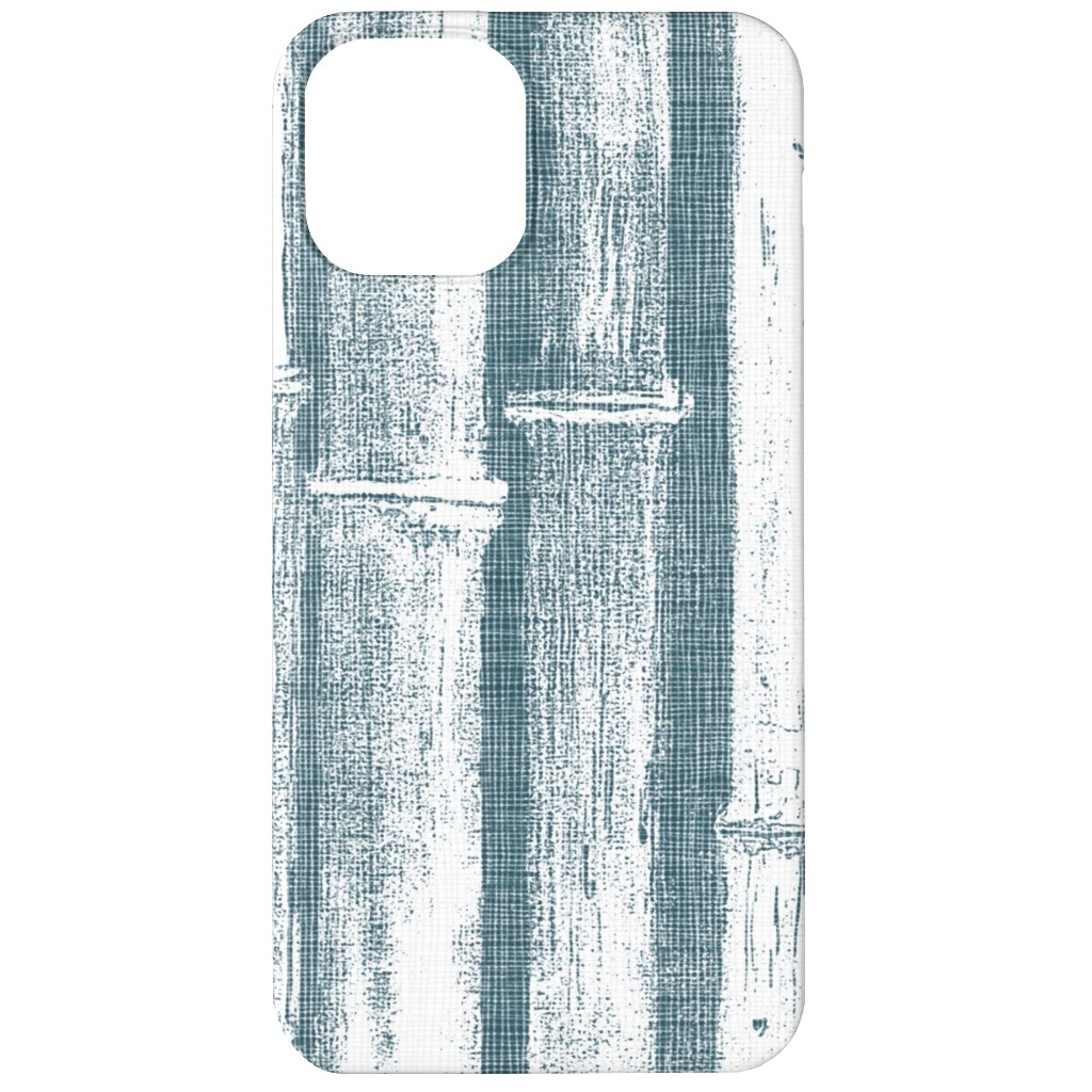 Bamboo - Grey Phone Case, Silicone Liner Case, Matte, iPhone 11, Blue, True Blue