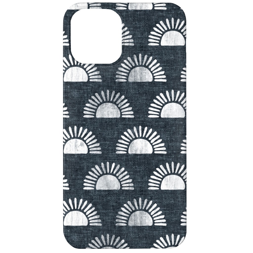 Sunshine Boho Block Print - Blue Phone Case, Slim Case, Matte, iPhone 11, Blue, True Blue