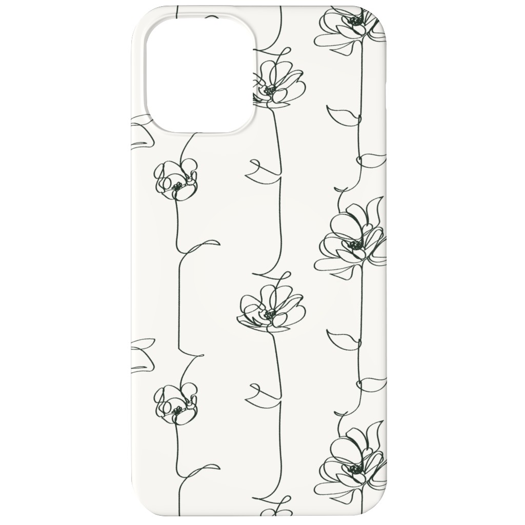 One Line Floral - Light Phone Case, Slim Case, Matte, iPhone 11, White