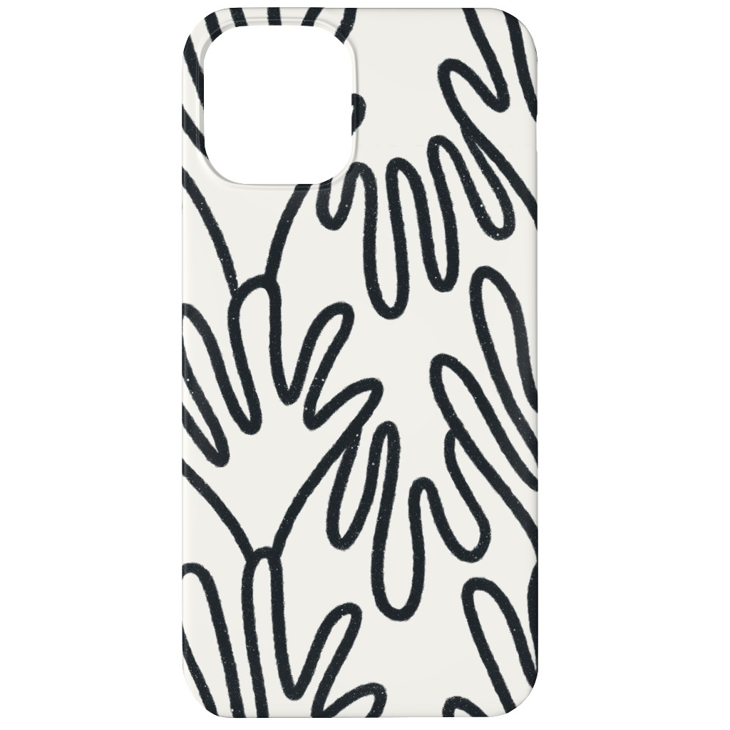 Wavy Lines - Black on White Phone Case, Slim Case, Matte, iPhone 11, White, White