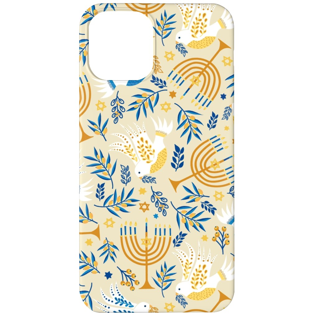 Hanukkah Birds Menorahs - Yellow Phone Case, Slim Case, Matte, iPhone 11, Yellow