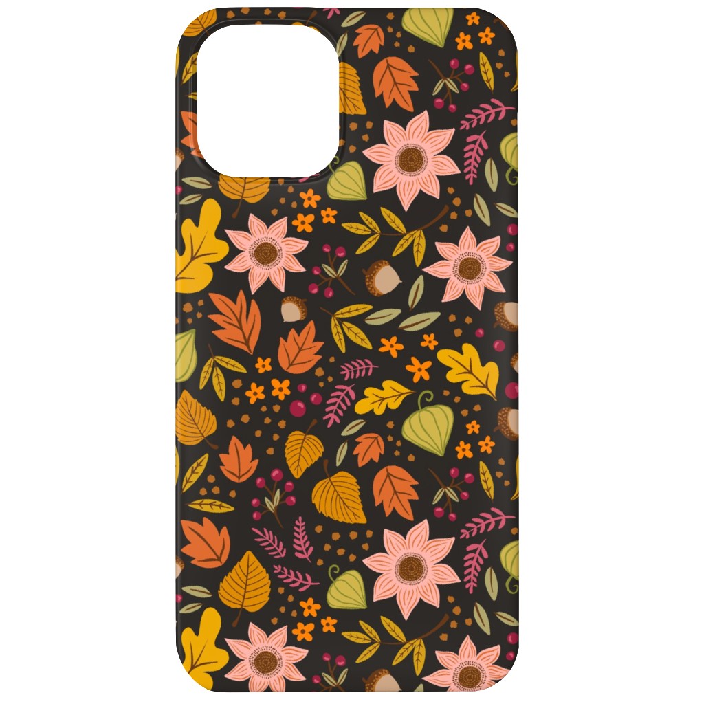 Autumn Floral - Dark Phone Case, Slim Case, Matte, iPhone 11, Multicolor