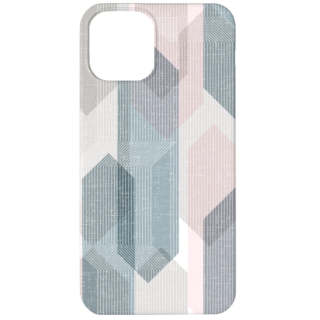 Deco Mod Hex Reflections - Sorbet Phone Case, Slim Case, Matte, iPhone 11, Gray, Gray