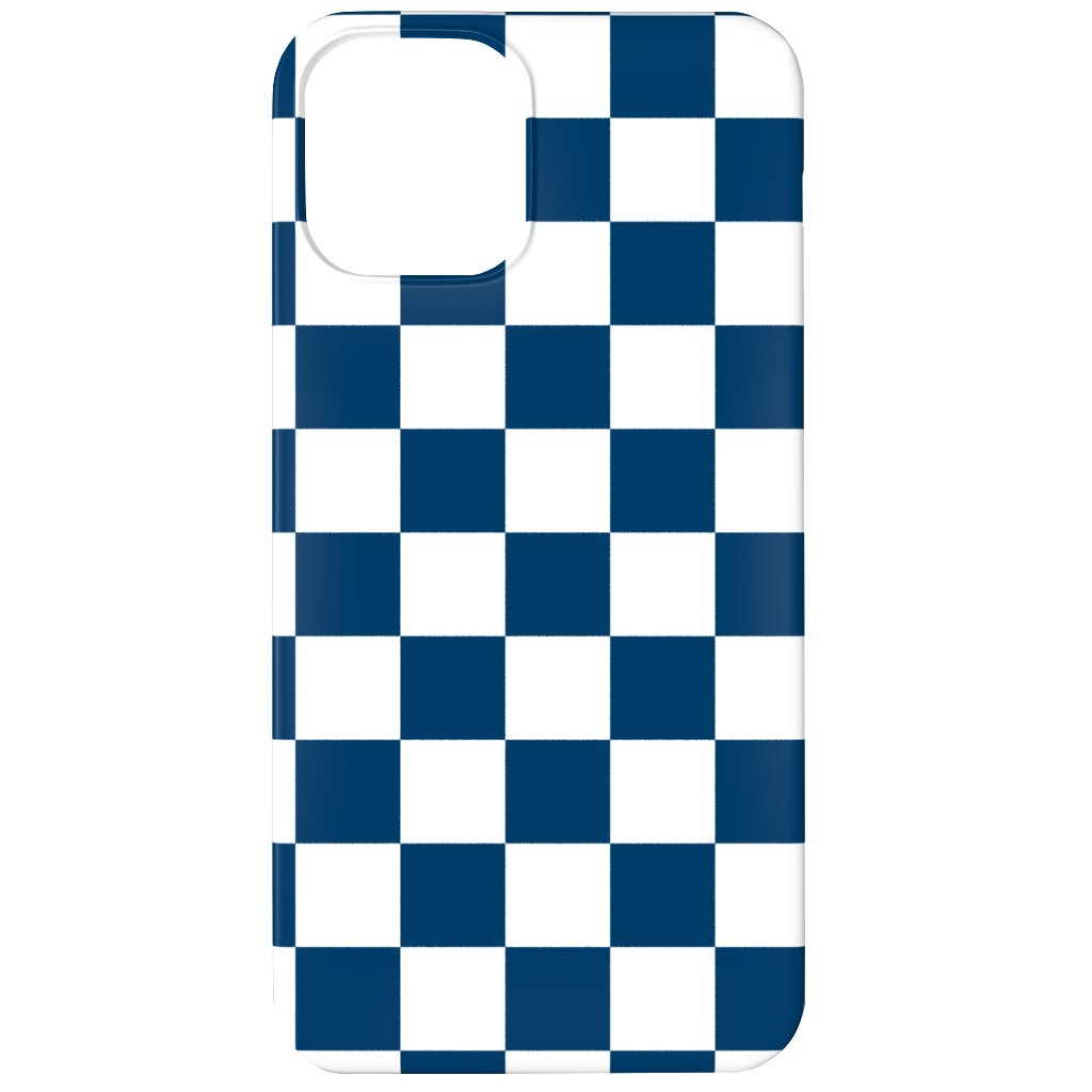 Wonderland Checkerboard - Lonely Angel Blue & White Phone Case, Slim Case, Matte, iPhone 11, Blue, True Blue