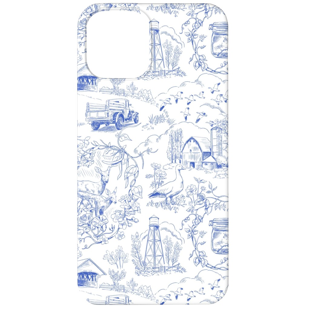 Country Living Toile - Blue Phone Case, Slim Case, Matte, iPhone 11, Blue