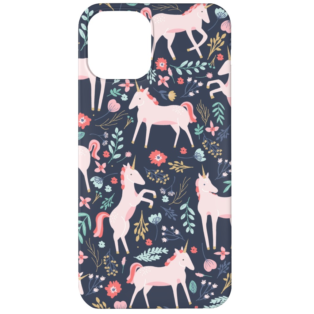 Unicorn Fields Phone Case, Slim Case, Matte, iPhone 11, Multicolor, Navy