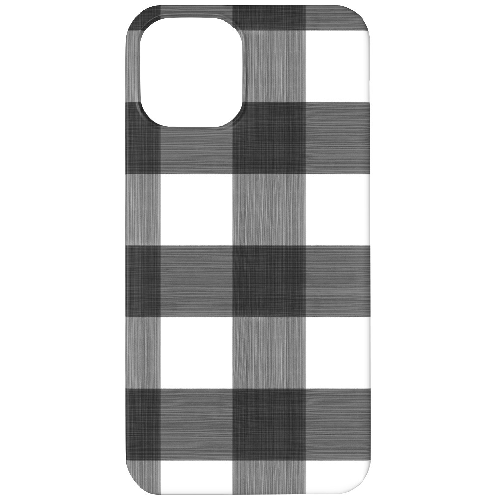 Cross Hatch Plaid Phone Case, Slim Case, Matte, iPhone 11, Black, Metal