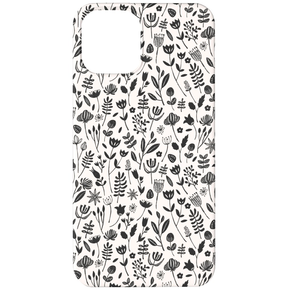 Folk Botanical Print - Neutral Phone Case, Slim Case, Matte, iPhone 11, Beige, Pearl