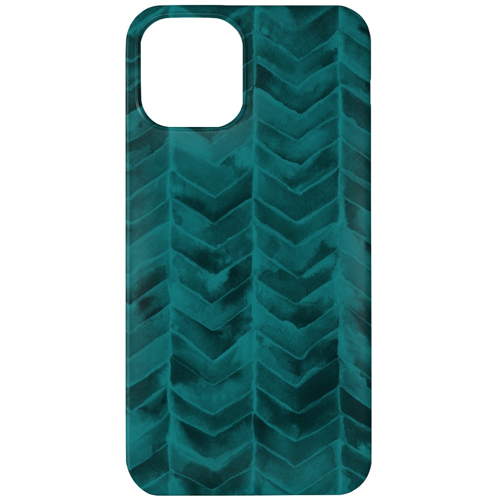 Watercolor Chevron Phone Case, Slim Case, Matte, iPhone 11, Green, Seaweed
