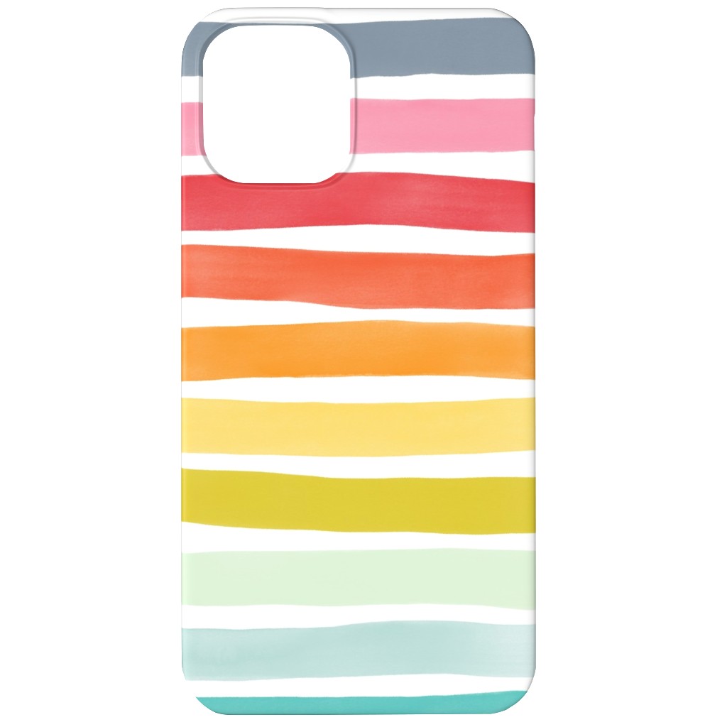 Imperfect Watercolor Stripes Phone Case, Slim Case, Matte, iPhone 11, Multicolor