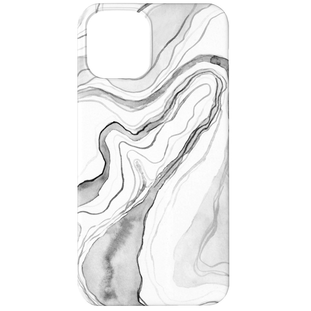 Watercolor Marble Phone Case, Slim Case, Matte, iPhone 11, Gray