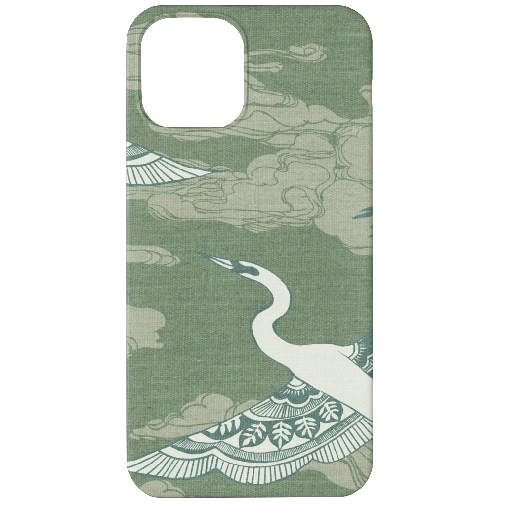 Egrets - Green Phone Case, Slim Case, Matte, iPhone 11, Green, Classic Green