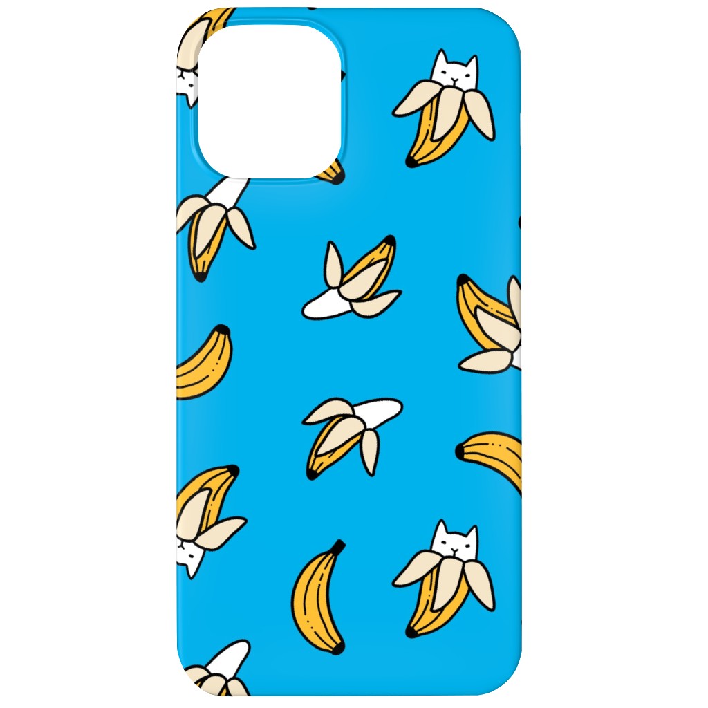 Funny Yummy Banana Cats - Blue Phone Case, Slim Case, Matte, iPhone 11, Blue, True Blue