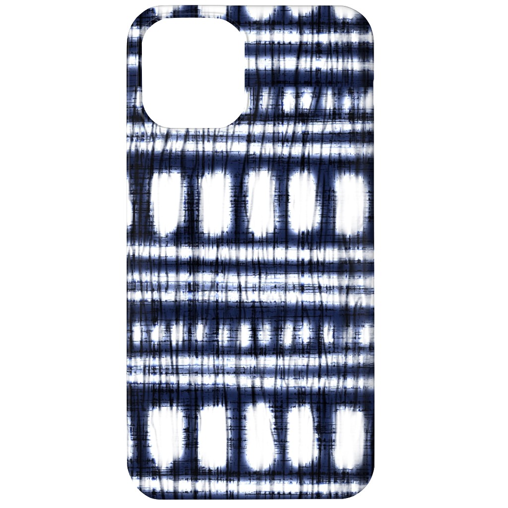 Shibori - Organic and Loose Lines and Dots Phone Case, Slim Case, Matte, iPhone 11, Blue